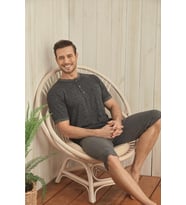 KLY 9037 Erkek Yazlık Kapri Pijama Takım