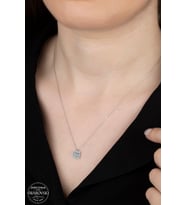 SWAROVSKİ CRYSTAL BAGET 925 AYAR GÜMÜŞ KOLYE