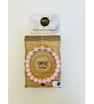 MK TASARIM GERÇEK PEMBE KUVARS TAŞI BİLEKLİK MK.001.010