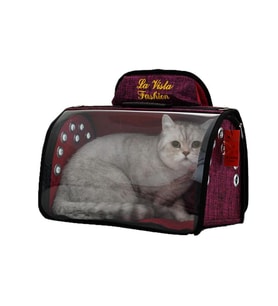 La Vista Tomris Kedi, Küçük Köpek Sırt Taşıma Çantası Pembe 44-26-27cm