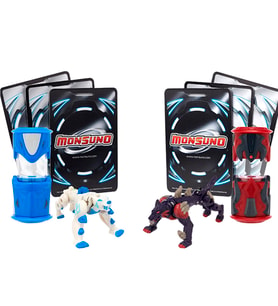 MONSUNO Fırlatma Kapsülleri ve 6 Oyun Kartı, Lisanslı Lock VS Backslash Figürleri