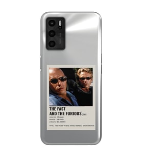 Oppo A16 Uyumlu Hızlı ve Öfkeli Minimalist Poster Desenli Şeffaf Telefon Kılıfı