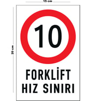 Metal Forklift Hız Sınırı 15 Cm x 20 Cm Uyarı Levhası Yönlendirme Tabelası