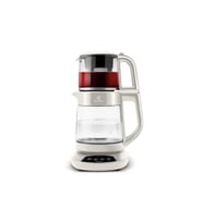 Çaysever 3 in 1 Konuşan Cam Çay Makinesi Su Isıtıcı ve Mama Suyu Hazırlama 1700W Starlight. (Beyaz)