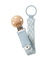Bibs Paci Braid Emzik Askısı-Baby Blue / Ivory
