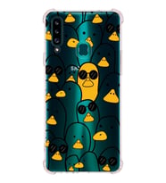 Samsung Galaxy  A20s Uyumlu Köşe Korumalı Antişok Kapak Duck Tasarımlı Şeffaf Silikon Kılıf