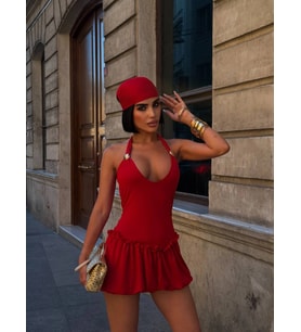 Morliva Aksesuarlı Mini Boy Elbise 1113