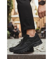 Khayt Herbert Su ve Soğuk Dayanıklı Rahat Kaymaz Taban Erkek Kadın Kışlık Sneaker Ayakkabı (Siyah-Siyah)