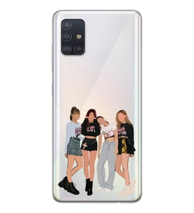 Samsung Galaxy A51 Uyumlu Blackpink Tasarımlı Şeffaf Telefon Kılıfı