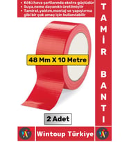 Ultra Güçlü Su Neme Dayanıklı Çok Amaçlı Montaj Onarım İzolasyon Tamir Bantı Kırmızı 48 Mmx10Mt 2 Ad