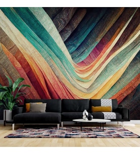 Renkli Sanatsal Çizim Duvar Kağıdı