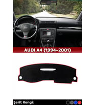 Audı A4 (1994-2001) 3d Torpido Koruma Kılıfı - Ön Göğüs Kaplama - Kırmızı Şerit