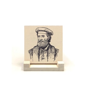 İtalyan Kaşif?Marco Polo Baskılı Taş Masaüstlük 10X10