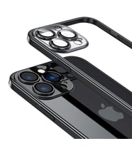 İphone 13 Pro Darbe Emici Şeffaf Kenarları Renkli Sert Lazer Lensli Kılıf