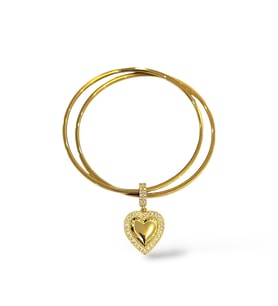 Bombe Kalp Charm Çelik Ajda Bilezik