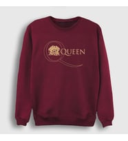 Presmono Unisex Bordo Gold Logo Queen Sweatshirt 101810tt (Bordo)