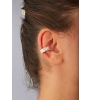 Mady Kadın Earcuff, Zirkon Taş Detaylı, Altın Kıkırdak Küpesi