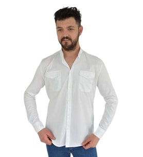 Erkek Spor Gömlek Silim Fit 9957 BGL-ST02722 (Beyaz)