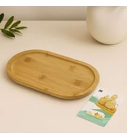 Ahşap Bambu Oval Mini Servis Tepsisi 25 x 14 x 1.4 cm