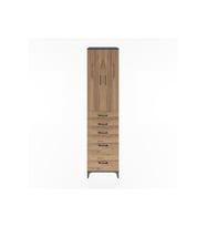 Hyperion Dolap 3 Raflı 5 Çekmeceli 2 Kapaklı 60x44x243 Antrasit-Çam
