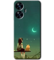 Realme C55 Kılıf HD Desen Baskılı Kılıf - Kedili Kız