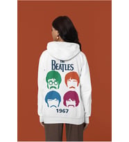 The Beatles 1967 Baskılı Unisex Oversize Müzik Grubu Hoodie