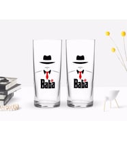 BK Home Renkli Baskılı Godfather Baba Tasarımlı İkili Rakı Bardağı Seti-17 (Beyaz)