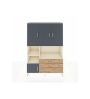 Hyperion Dolap 7 Raflı 2 Çekmeceli 5 Kapaklı 132x44x195 Aytaşı-Antrasit/Çam