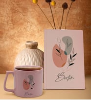 BK Gift Kişiye Özel İsimli Pembe Sert Kapaklı Defter ve Middle Kupa Seti, Arkadaşa Hediye, Yeni İş Hediyesi, Doğum Günü Hediyesi-1 (Model 1)