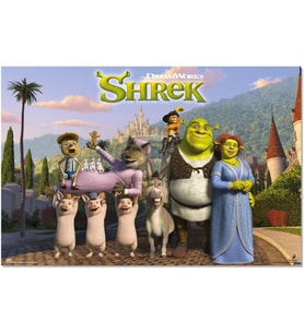 Erik Poster Sanatsal Baskı Dreamworks Shrek - Dekorasyon Oturma Odası veya Yatak Odası Dekorasyonu - Duvar Resmi - Boyut 61 x 91 - Resmi Dreamworks Shrek Taraftar Ürünü, Yeşil