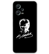 Redmi Note 12 5G Kılıf HD Desen Baskılı Kılıf - Atatürk Silüet İmza