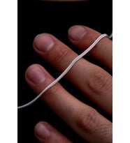 Erkek Gümüş Kolye - 1.6mm Beyaz Tilki Kuyruğu Zincir Gümüş Erkek Kolye