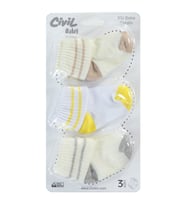 Civil Baby Erkek Bebek 3'lü Çorap Set 0-6 Ay Hardal