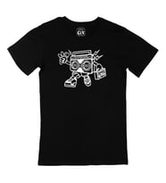 Boom Box Beyaz Robotlu Siyah Tişört