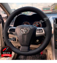Toyota Corolla E140 / E150 Dikme Direksiyon Kılıfı Premium Komple Delikli Deri Siyah Dikiş 2006-2013