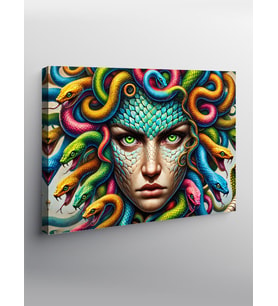 Kanvas Tablo Renkli Medusa Portresi