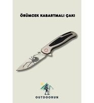 Örümcek Kabartmalı Çakı - 21,5 cm (Gri)