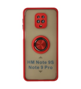 Xiaomi Redmi Note 9 Pro Kılıf Montreal Yüzüklü Silikon Kapak - Kırmızı