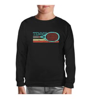 Tenis - Raket Yatay Siyah Çocuk Sweatshirt