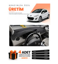 PEUGEOT 308 (2008-2014) Uyumlu Torpido Koruma Örtüsü Oto Kılıfı - Siyah