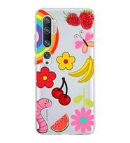 PrintiFy Xiaomi Mi Note 10 ile Uyumlu 1mm Slim Fit Water Color 5 Baskılı Şeffaf  Kılıf
