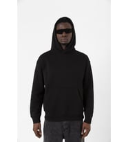 Siyah Basic Oversize Erkek Kapüşonlu Hoodie 3 iplik Sweatshirt