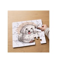 Sevimli Beyaz Köpek Tasarımlı 24 Parça Ahşap Çocuk Puzzle MPK0668