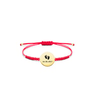 Alberaccessories, Kişiye Özel, Bebek Ayağı Tarihli 925 Ayar Gümüş Hediyelik Kırmızı İp Bileklik