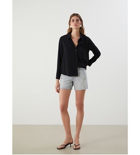 LCW Jeans Gri Standart Fit Kadın Jean Şort