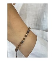 14 Ayar Altın Top Detaylı Doğal Kaplangözü Taşlı Unisex Altın Bileklik