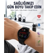 Bluetooth Konuşma Özellikli Akıllı Saat AMOLED Ekran, Sağlık Takibi ve 3 Farklı Kordon
