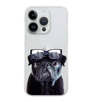 PrintiFy iPhone 14 Pro ile Uyumlu Köpek 3 Kamera Korumalı Şeffaf Kılıf