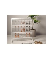 Şık Modern Küpe Standı, Beyaz Takı Düzenleyici, Takı Standı , Küpe askısı , 3 bölmeli Organizer