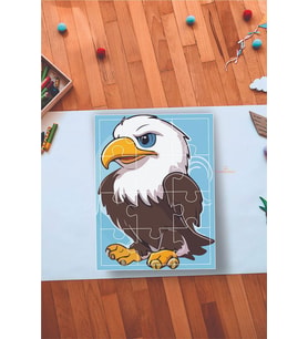 Sevimli Kartal Eğitici 12 Parça Mdf Puzzle (Çok Renkli)